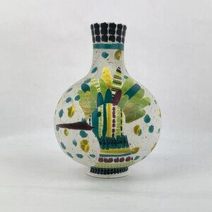 Anthropologie Ceramic Vase Bird Boho Decor Gift Speckled Duck Chicken Farm Chic